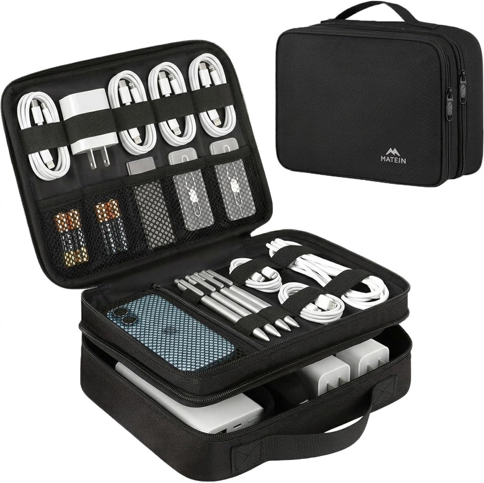 Electronics Organizer Travel Case, Cable Organizer Bag, Black – D&D Gadgets
